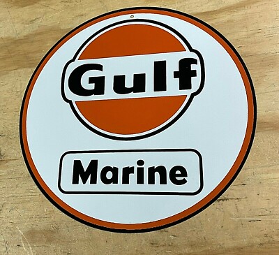 Gulf Oil Marine Aluminum Metal Sign 12" | eBay