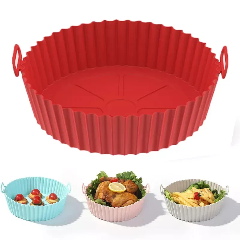 Air Fryer Silicone Pot Air Fryer Basket Liners Non-Stick Safe Oven Baking Tray Air Fryer Silicone Pot Air Fryer Basket Liners Non-Stick Safe Oven Baking Tray