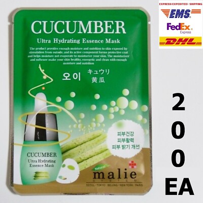 200pcs MALIE CUCUMBER Face Mask Packs Sheet 0.88oz Moisture Cooling EXPRESS SHIP