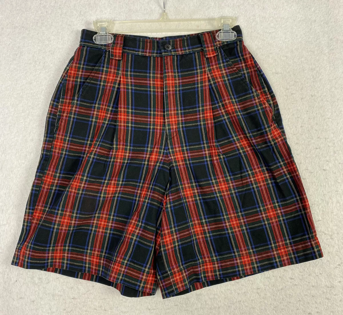 VTG 90s Bermuda shorts Plaid Pleated Classic Gap Women s 7 8 26 x