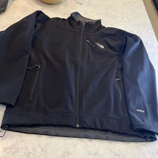 Men’s The North Face Jacket Sz L Black Apex Polyester Zip Jacket