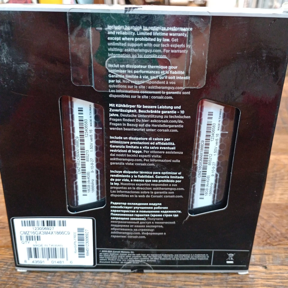 Corsair Vengeance (4X4GB) 16GB 1600Mhz DDR3 Memory CMZ16GX3M4X1866C9 - Image 2 of 4