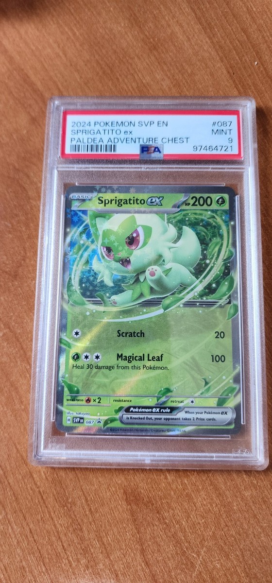 Sprigatito ex 087 Black Star Promo PSA 9 MINT (Paldea Adventure