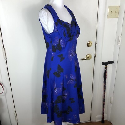 princess polly baby blue dress Blue butterfly dress main image 0