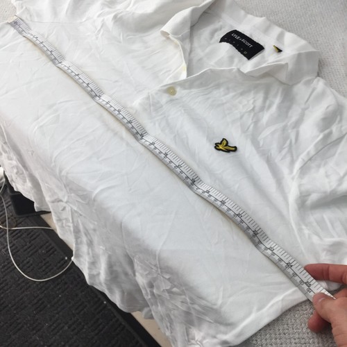 Lyle & scott mens polo shirt size 2XL white short sleeve collar cotton 099027 - Picture 6 of 8