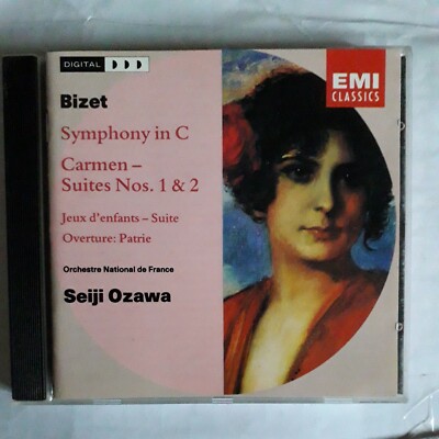 BIZET SYMPHONY IN C CARMEN SUITES 1 & 2 OVERTURE PATRIE D'ENFANTS SEIJI OZAWA CD