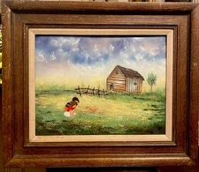 BEAUTIFUL LOUIS CARDINENAMEL ON COPPER CHILDREN OUT IN FIELD ART WORK