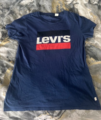 100% Baumwolle Marine und Rot Levi’s Tshirt Größe S Top Zustand