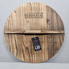 BRAND NEW  OPEN BOX • YOSUKATA FIR WOODEN LID for WOK 14" chef's cookware