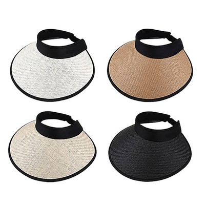 Summer Spring Visor Hat for Woman Adjust Size Sun Hat Lightweight Empty Top Hat