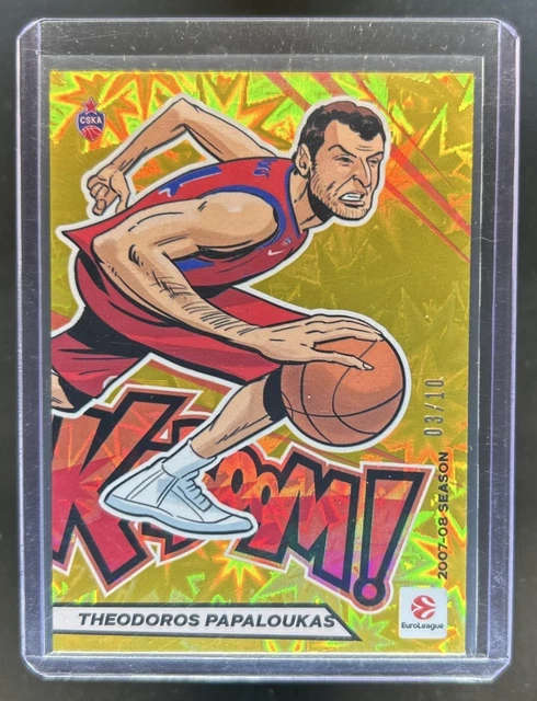 2025-26 Contenders EuroLeague Theodoros Papaloukas Kaboom - Vertical Gold #/10