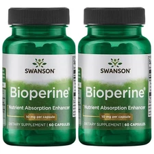 Swanson Bioperine 10 mg 60 Caps (2 Pack)