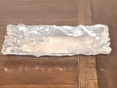 Platter, ARTHUR COURT Magnolia Flower Oblong Long Tray Platter Plate 11x 6 in - Image 1 of 4