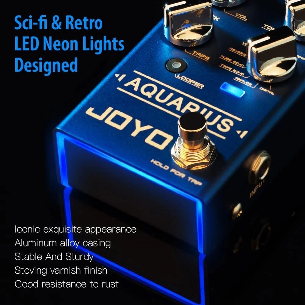 Multi-Mode Delay & Looper Guitar Pedal - 8 Effects incl. Galaxy/Tape Echo w...