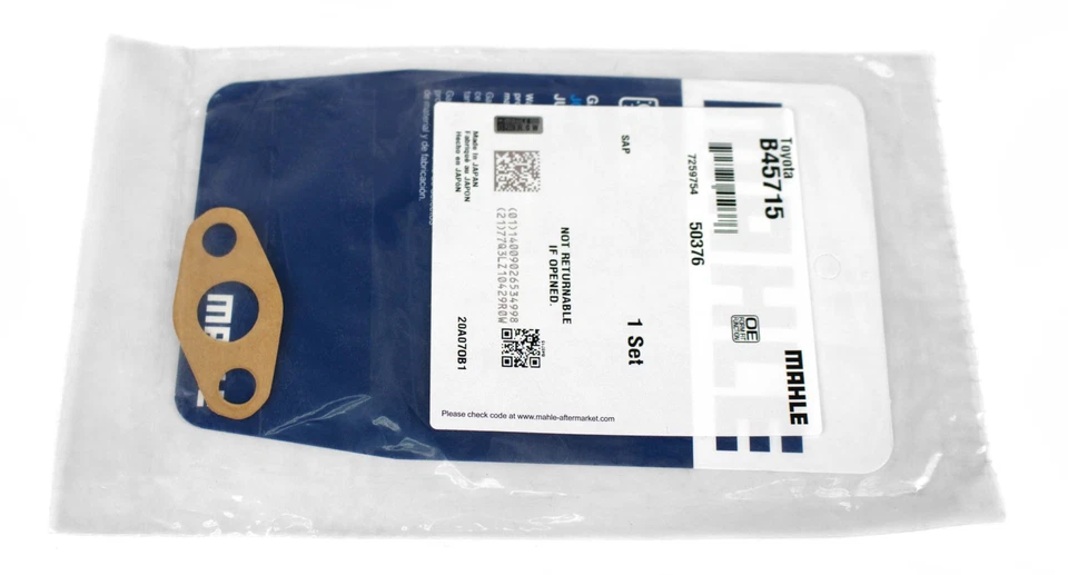 Mahle Oil Pump Pickup Tube Gasket Fits 1975-95 Toyota Pickup Model Number B45715 Foto 3 de 4