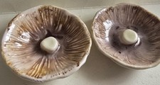 Christine A Pecket, art/studio pottery,  mushroom pin/trinket dishes 1943