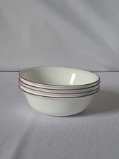 BRAND NEW 4 Corelle Pink Rose rim 18 oz 6.25" Cereal Soup Bowls NORDIC BLOOM