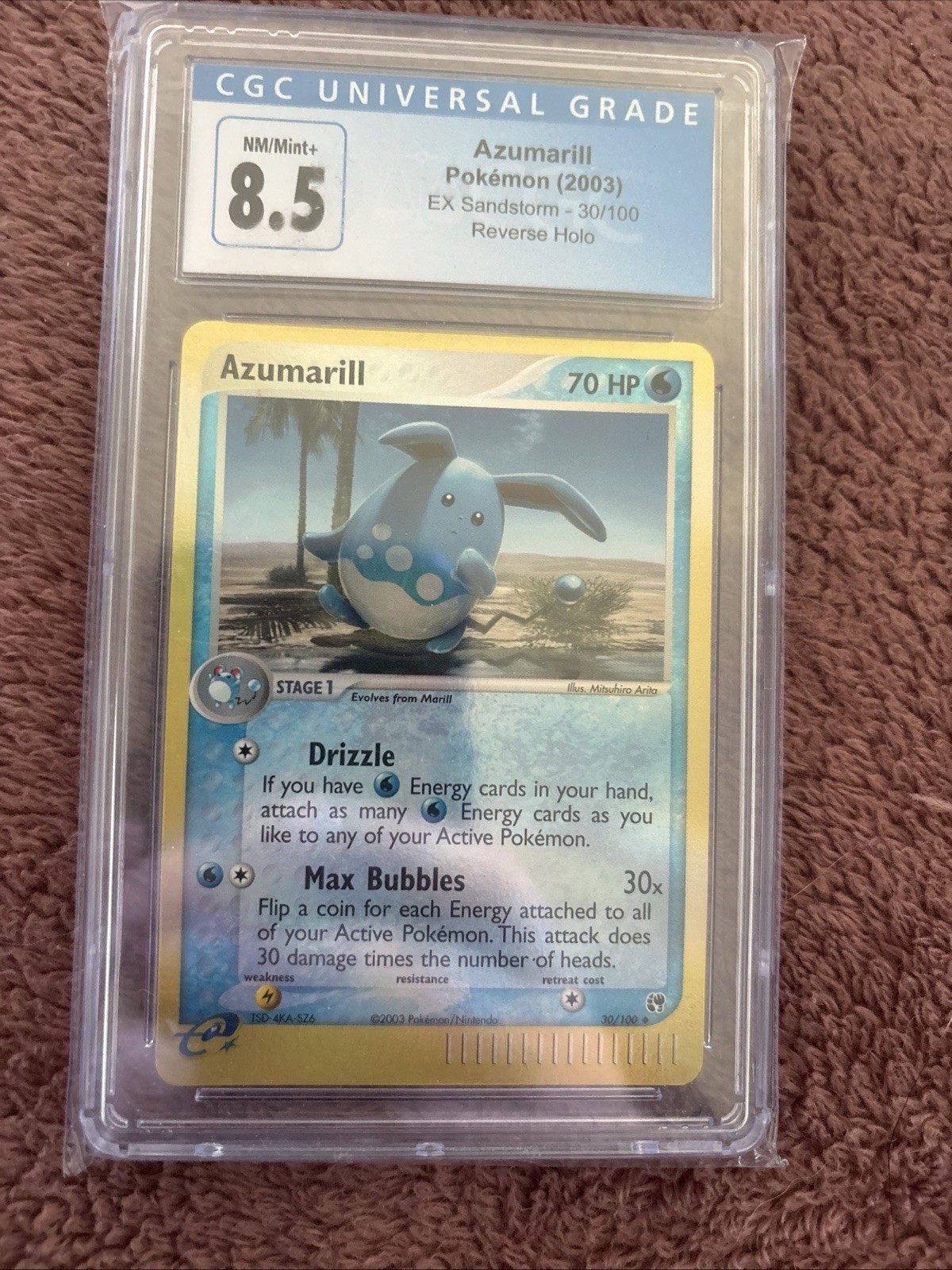 Azumarill 30/100 EX Sandstorm Reverse Holo CGC 8.5