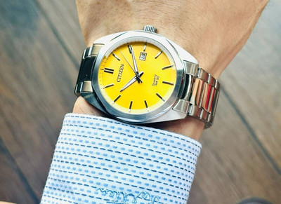 Citizen BI5110-54Z Yellow Analog Stainless Steel Quartz Date Men's