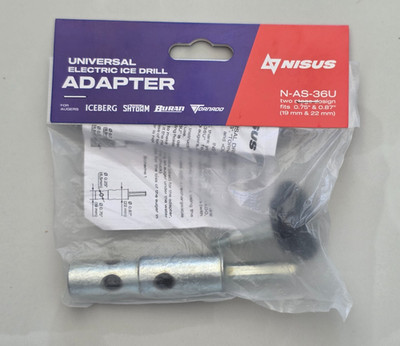 NISUS N-AS-36U Universal Drill Adapter + Safety Disc 19/22mm Ice Auger