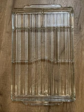 Vintage Glass 15 X 10 Meat Cheese Tray 6 Slots. Heavy Duty