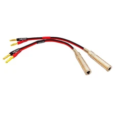 2-Pack 1/4 Inch TS Female to Banana Plug Audio Adapters, 8 Inches