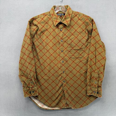 #ad Northern Isles Mens Plaid Corduroy Long Sleeve Button Up Shirt Size Large $19.59