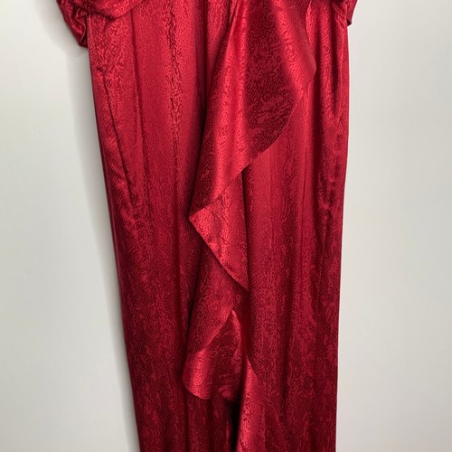 Song of Style Edwin Maxi Dress Cranberry Red Jacquard Puff Small New - Picture 6 of 20