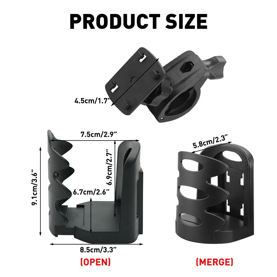 Manillar Universal Liberación Rápida Taza SOPORTE PARA BEBIDAS MONTAJE Bicicleta ATV Moto Foto 2 de 4