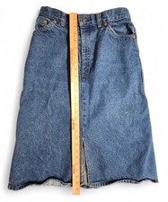 Vintage Levi  s 517 Made In USA Denim Skirt Sz 28 High Waist Blue Jean Y2K Style