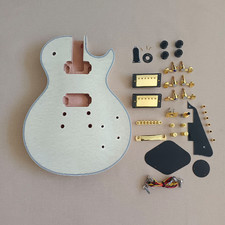 DIY Electric Guitar Kit Quilted Maple Top Mahogany Body Golden Part Set In