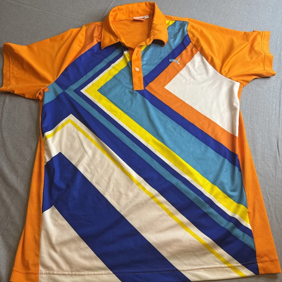Polo de golf Puma multicolor a rayas USP DRY manga corta para hombre talla L Foto 4 de 4