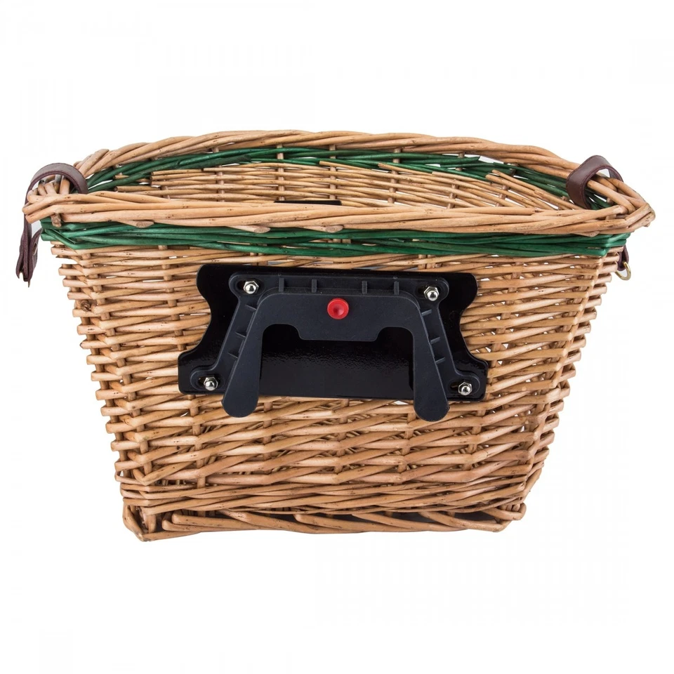 Cesta clásica de mimbre Sunlite de liberación rápida para bicicleta con forro lavable y hombro Foto 2 de 3