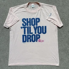Vintage Tee Large Single Stitch Shop Till You Drop Graphic 80s Sportswear