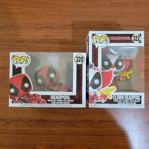 Funko POP! Deadpool Lot Of 2 #320 Sexy Deadpool #322 Clown Vinyl Figure