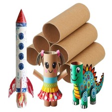 Cardboard Tubes Toilet Paper Rollers Bulk, Brown, 1.57 x 3.9, 6 Pcs