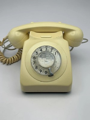 Vintage Retro GPO Telefon 746 Drehstil Elfenbein Creme Mobilteil Telefon