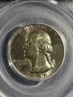 1956 Washington Quarter PCGS MS65 Beautiful Rainbow Toning Both Sides 90% Silver