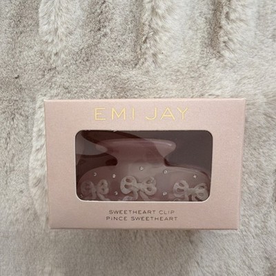 EMI JAY Pink Pixie Sweet Heart Hair Claw Clip with Bow for Women