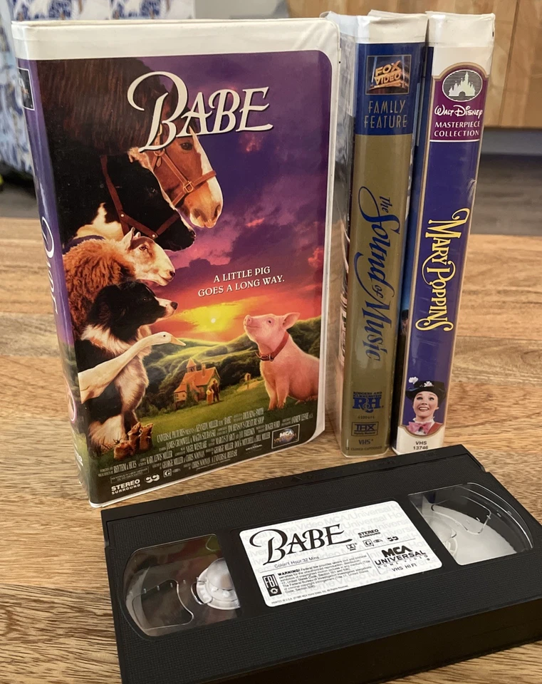 Lot of 3 VHS TAPES, CLASSIC FILMS Mary Poppins, Babe, The Sound of Music - Изображение 4 из 4