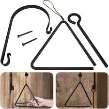 Triangle Dinner Chime with Metal Hanger Striker Cast Steel Western Cowboy Decor