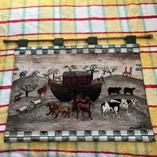 Primitive Noah s Ark With Animals Wall Hanging By Carol Enders 34 X 25