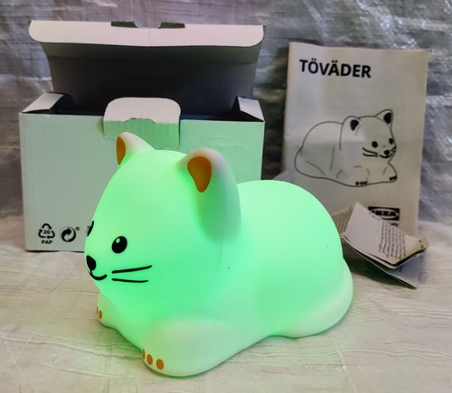 IKEA TOVADER SQUISHY CAT NIGHT LIGHT BATTERY POWERED 🐾VGC🐾
