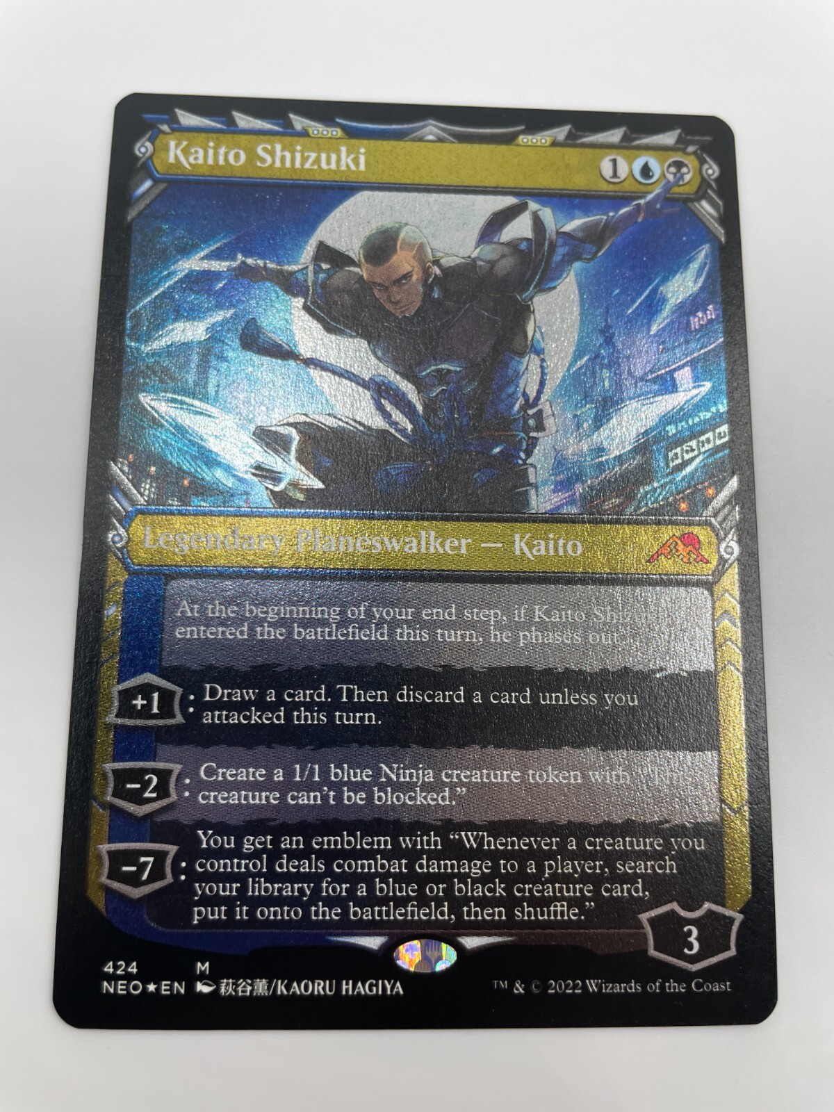 MTG Kaito Shizuki Showcase Foil Etched Kamigawa Neon Dynasty NM eBay