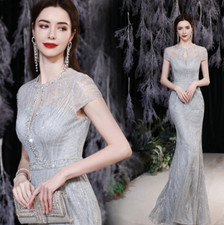 Gorgeous Glitter Diamante Bodycon Evening Dresses Evening Party Prom Gown ERTV