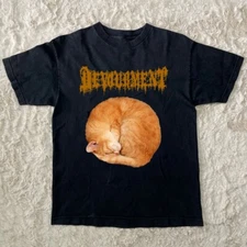 Funny Devourment Band Cat Short Sleeve Black All Size Shirt