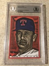 Nolan Ryan Original Art Sketch Card Texas Rangers MLB Beckett BAS True 1/1