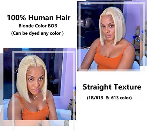 Lace Front 613 Bob Wig Virgin Human Hair Pre Plucked 12 Inch Silky Straight 13x4 - Picture 4 of 7
