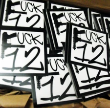 100 F*** 12 2.5" x 2.5" stickers tec-9 gun firearm hiphop punk 1312