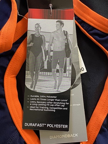 Tyr Alliance Diamondback Splice Swimsuit Blue/Orange Youth Size S (6/6X) 22 NWT - Picture 3 of 7